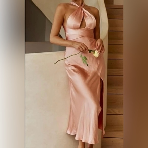 Cantonwalker | Satin High Slit Wedding Guest Formal Maxi Dress | Sz M - Picture 3 of 11